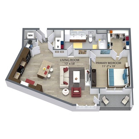 A3 Floor Plan at Aster Apartments, Beachwood, OH
